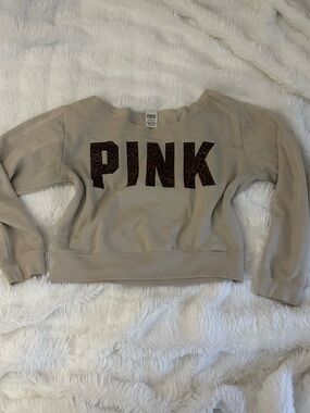 Pink Victoria’s Secret oversized off the shoulder sweater
